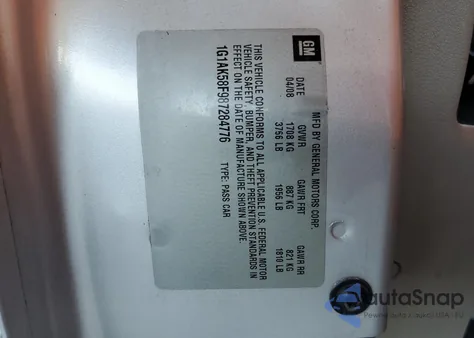 2008 Chevrolet Cobalt Ls from USA, damaged, VIN 1G1AK58F987284776